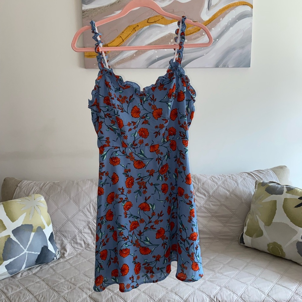 Lulu’s blue rose print dress